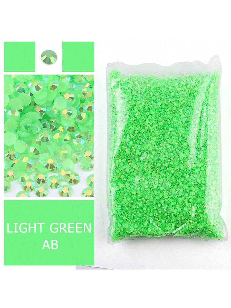 Home Decor Lighting Wholesale - Light Green Resin Rhinestones,Non Hotfix Large