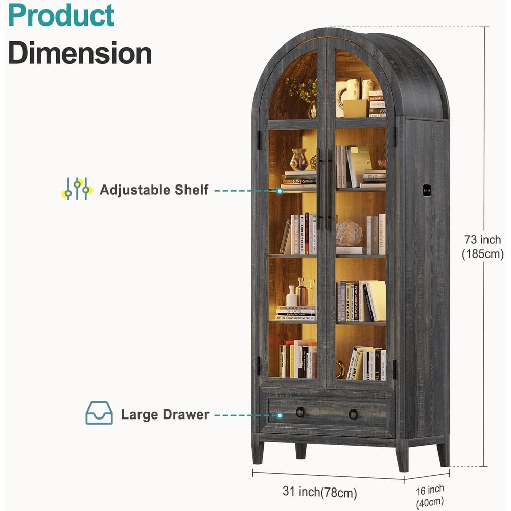 73 Arched Glass Display Cabine - Lighting & Home Decor Studio Photos ulasan dan harga