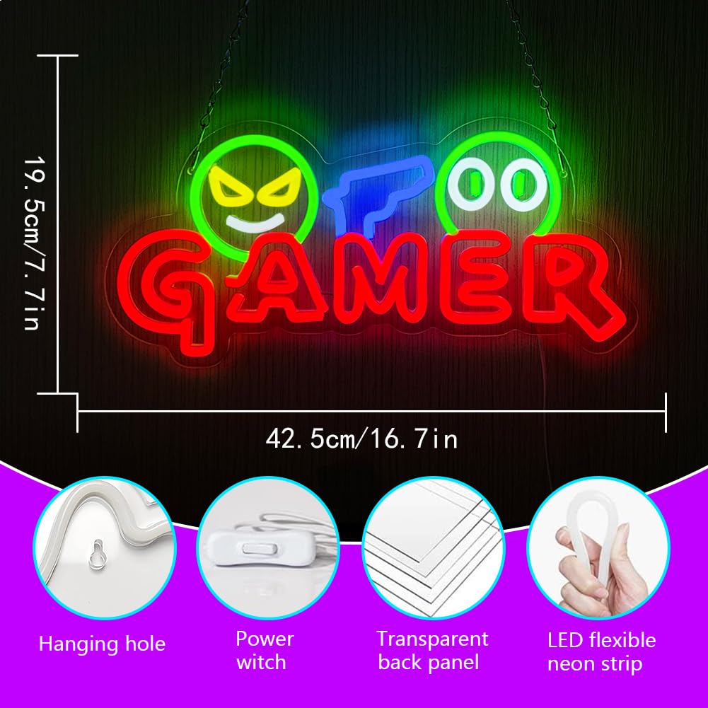 Gamer Neon Sign LED Wall Light - Lighting Decor Wedding ulasan dan harga