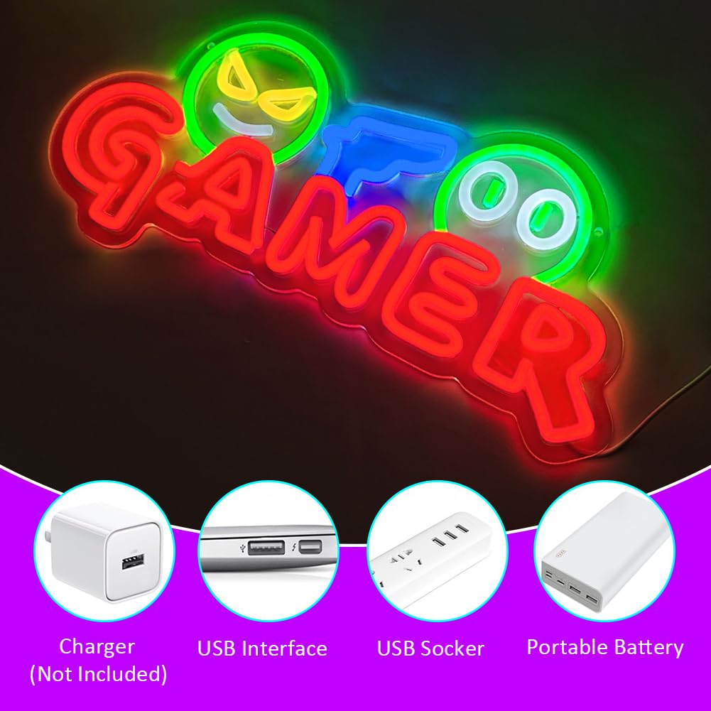 Gamer Neon Sign LED Wall Light - Lighting Decor Wedding ulasan dan harga