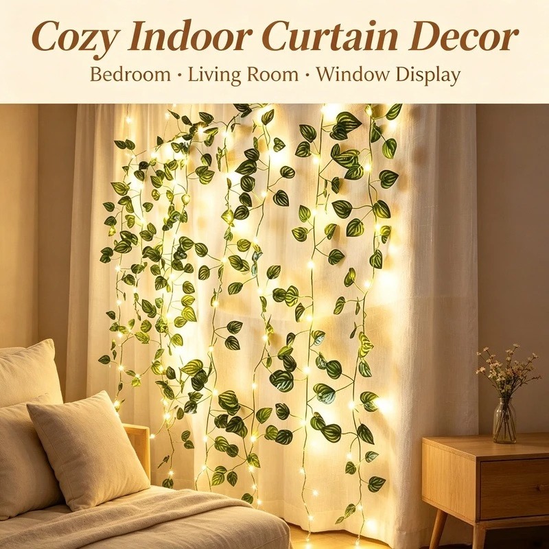 2M Artificial Leaf LED String  - Garden Lighting Decor ulasan dan harga