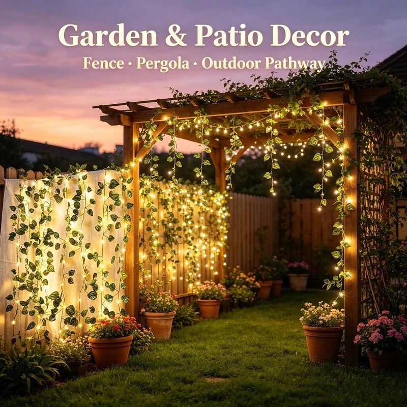 2M Artificial Leaf LED String  - Garden Lighting Decor ulasan dan harga