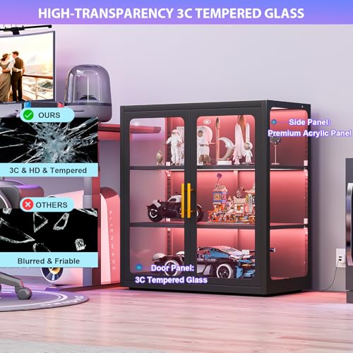 Display Cabinet with Glass Doo - Lighting & Home Decor Studio Photos ulasan dan harga