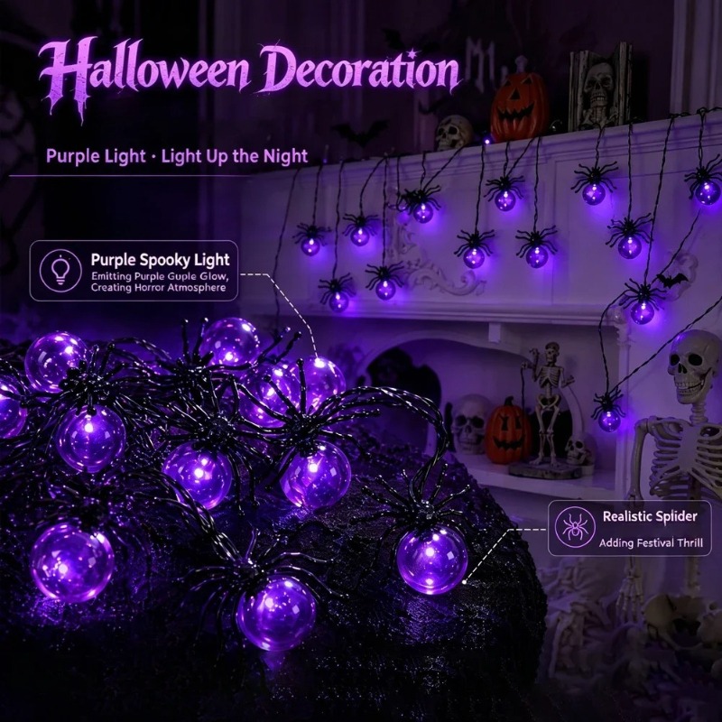 Battery Powered Spider LED Str - Garden Lighting Decor ulasan dan harga