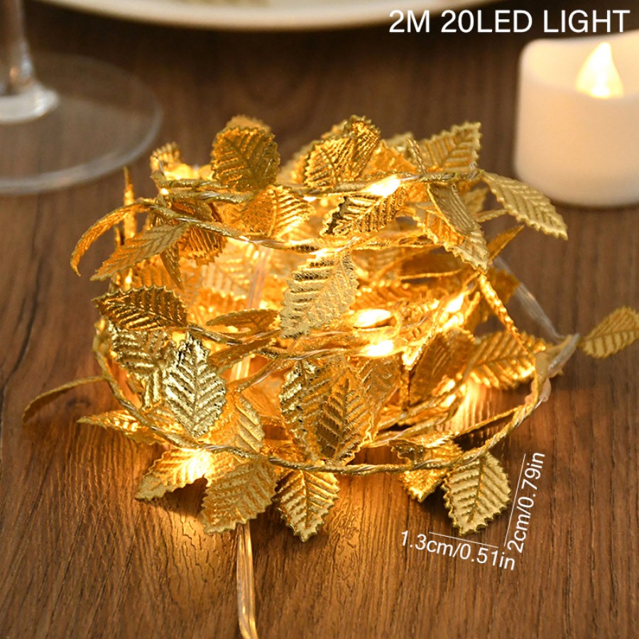 Golden Leaf Rattan Copper Wire - Outdoor Lighting Wedding Decor ulasan dan harga