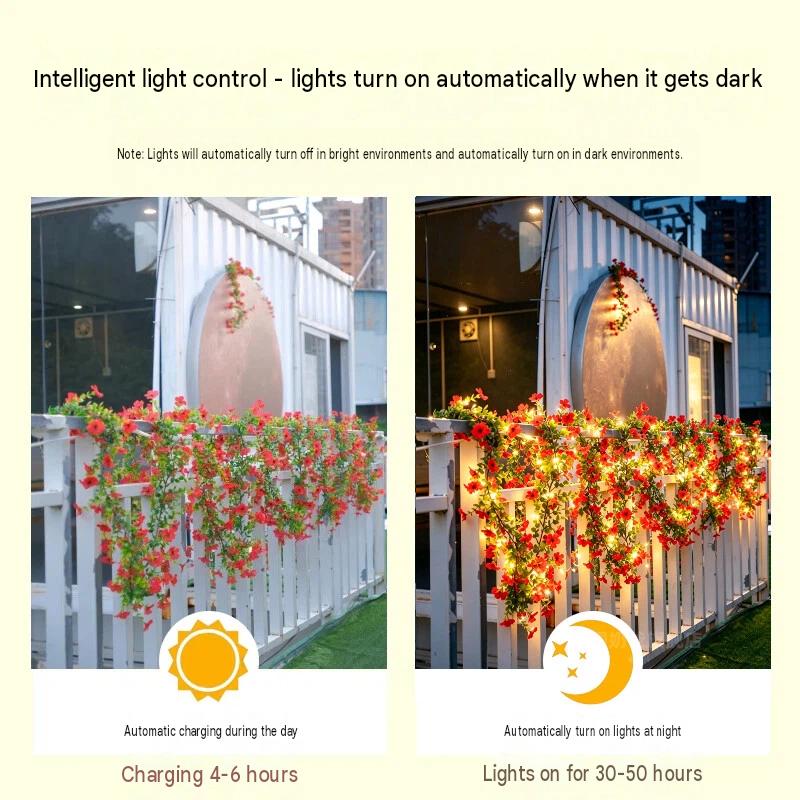 Solar Rose Vine String Lights  - Outdoor Lighting Wedding Decor ulasan dan harga