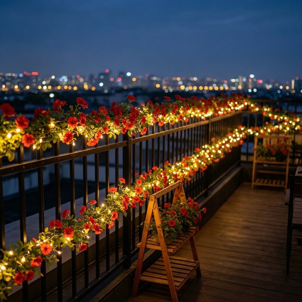 Solar Rose Vine String Lights  - Outdoor Lighting Wedding Decor ulasan dan harga