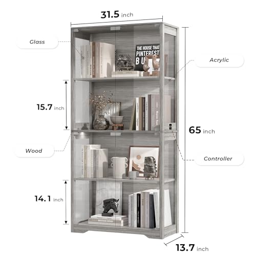 Display Cabinet with Glass Doo - Lighting & Home Decor Studio Photos ulasan dan harga