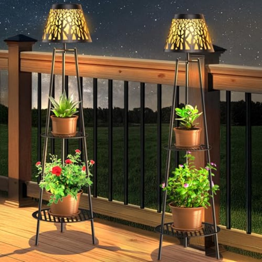 2 Pack Outdoor Solar Floor Lam - Garden Lighting Decor ulasan dan harga