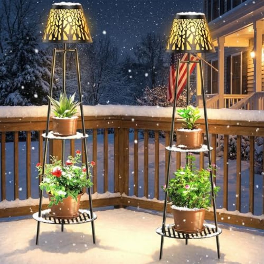 2 Pack Outdoor Solar Floor Lam - Garden Lighting Decor ulasan dan harga