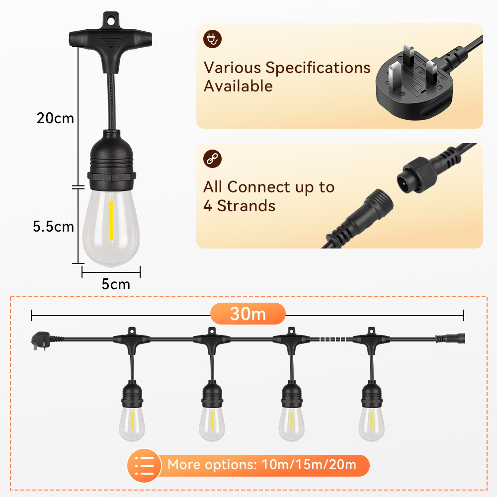 E27 Outdoor String Lights LED  - Decor Lighting Uk ulasan dan harga